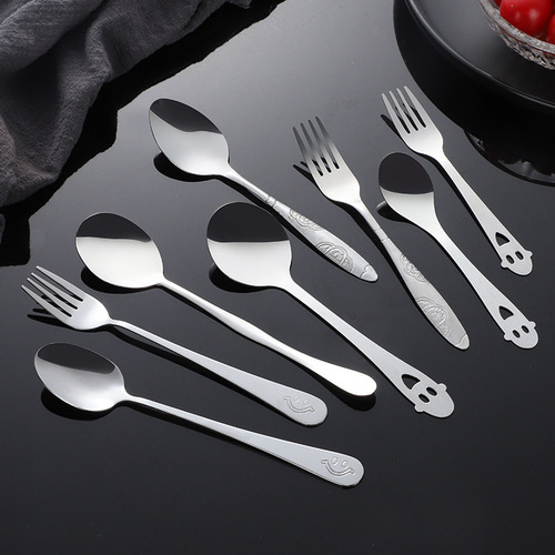Wholesale stainless steel watermelon spoon coffee spoon dessert spoon stirrer spoon household daily spoon fork gift spoons and forks