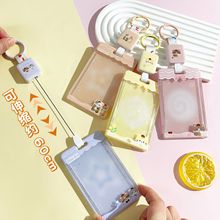 原创猫咪卡套学生校园卡水卡包透明滑盖公交卡保护套批发少女心