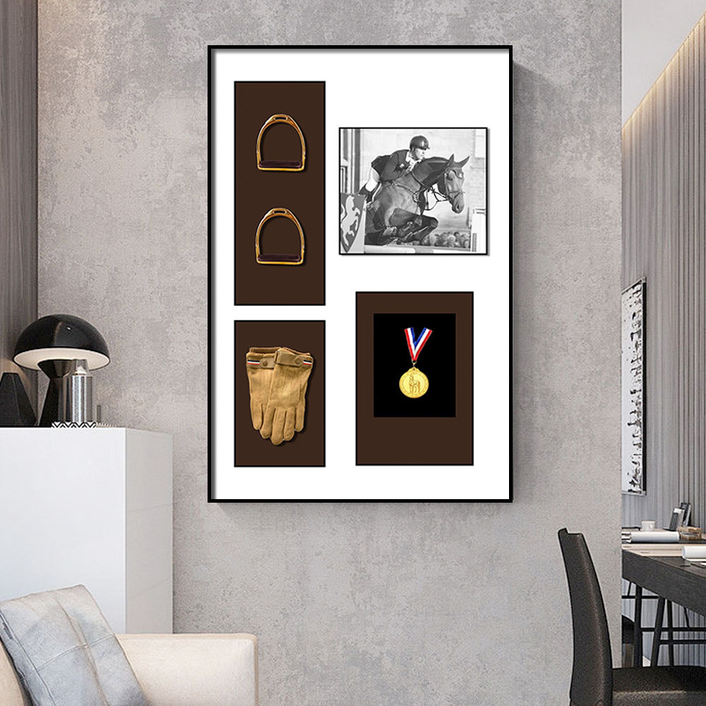 Pintura decorativa ecuestre, pintura de instalación tridimensional, pasillo de entrada, proyecto de hotel, pintura colgante estilo caballo, mural de arte creativo