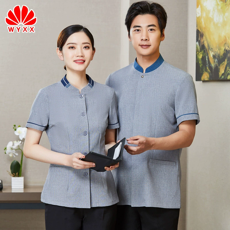 Очистка рабочей одежды с коротким рукавом летом ПА отель номер этаж отель уборщик тетя рабочая одежда комплект