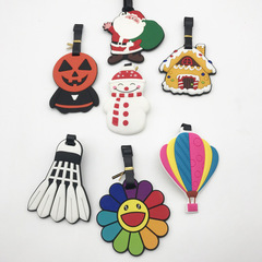 Luggage Tag Boarding Pass PVC Soft Rubber Luggage Ornament Shipping Tag Wholesale Christmas Creative Anti-Loss Nametag Tag