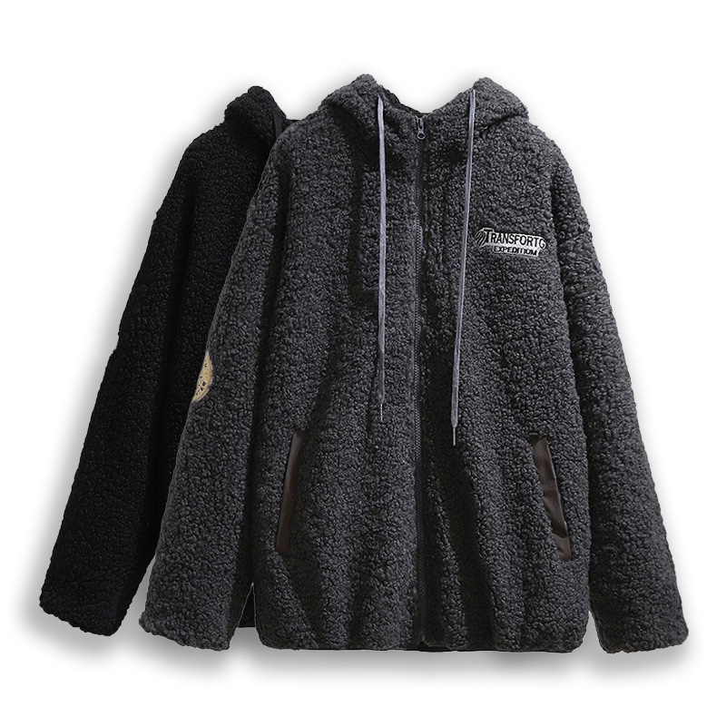 [Clearance] Plus-Size Women's Winter Hooded Jacket, Thickened and Warm Fleece Top for Slightly Chubby Girls