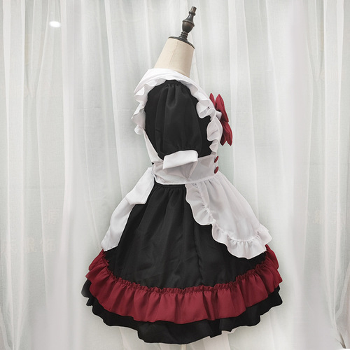 Halloween Vampire Little Devil Maid Lolita Gothic Black and Red Maid Cos Anime Cosplay Costume