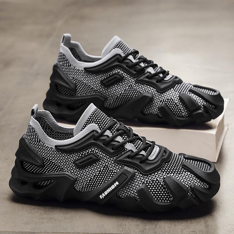 Live 2025 Spring Men's Low-top transpirable Flying Weaving Socks Calzado deportivo Calzado casual sin cordones Calzado de hombre Explosión