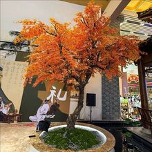 仿真枫叶树假红枫树橱窗大型酒店绿植假树室内外落地简约装饰造景