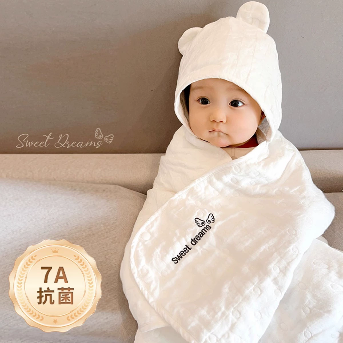 Новорожденный хлопок 6 слоев марли впитывает детское банное полотенце детское полотенце детское полотенце с капюшоном накидка одеяло можно обернуть