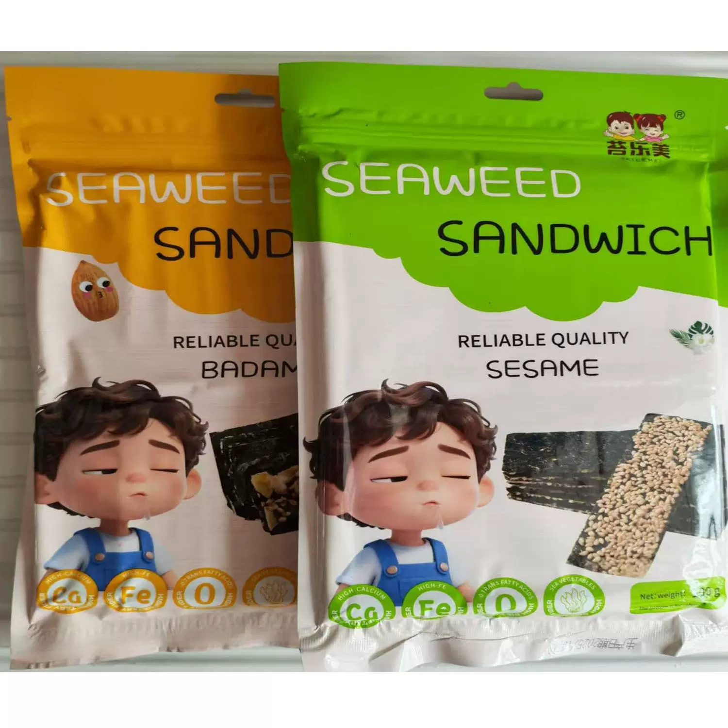 苔乐美芝麻夹心海苔脆高品质网红零食紫菜零食展会大包装无油烘烤