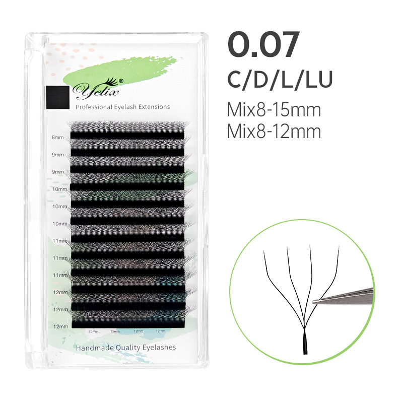 Fábrica de vinos 4D tetrafolia injerto de flores pestañas aleatorias para el estetista de pestañas