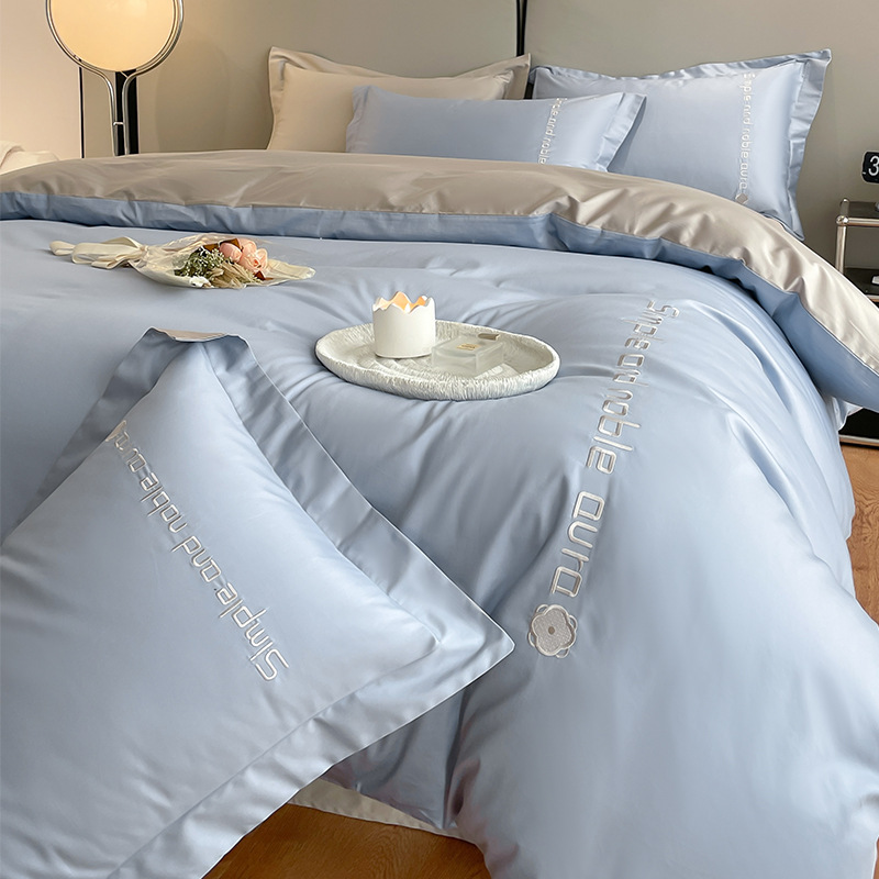 Todo algodón largo algodón puro algodón cuatro piezas conjunto 2025 nuevo algodón dormitorio sábanas de alta calidad sábanas de cama tres piezas conjunto