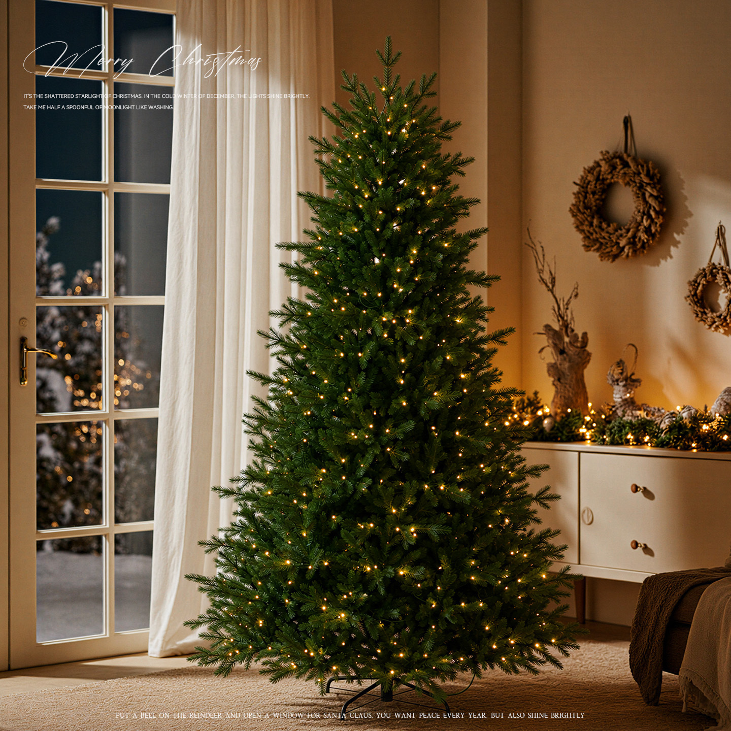Árbol de Navidad transfronterizo puro cifrado pe sin instalación desplegado automáticamente decoración de Navidad adornos luminosos árbol desnudo suministro directo de fábrica