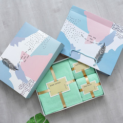 Plain high-density coral velvet towel set, bath towel and towel gift box, can be added with LOGO color printed portable gift box for any combination