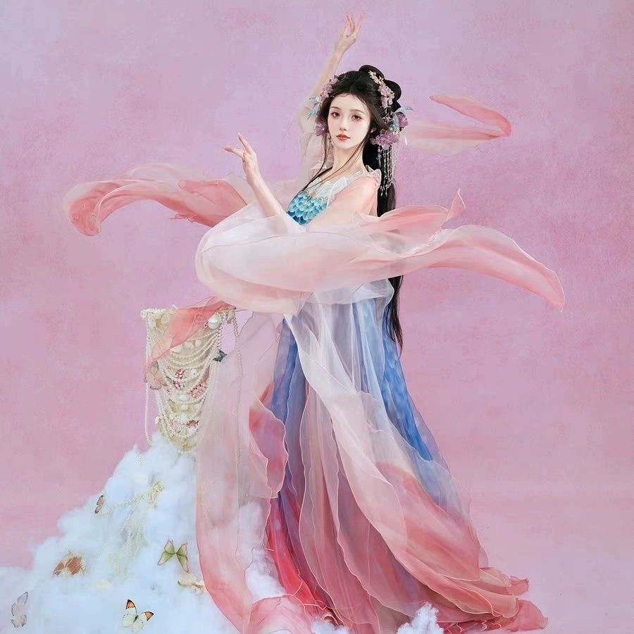 Новый женский костюм, церемония национального ветра, модель, улучшенная версия юбки кефали, набор кружева с большими рукавами