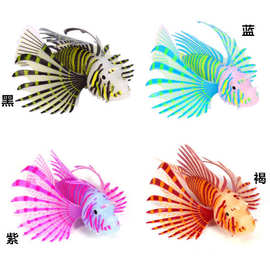 鱼缸水族箱造景夜光彩色狮子鱼仿真鱼装饰假鱼观赏鱼带吸盘