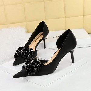 3226-AH27 Banquet European and American Style Women's Shoes with Thin Heels, High Heels, Shallow Mouth, Pointed End