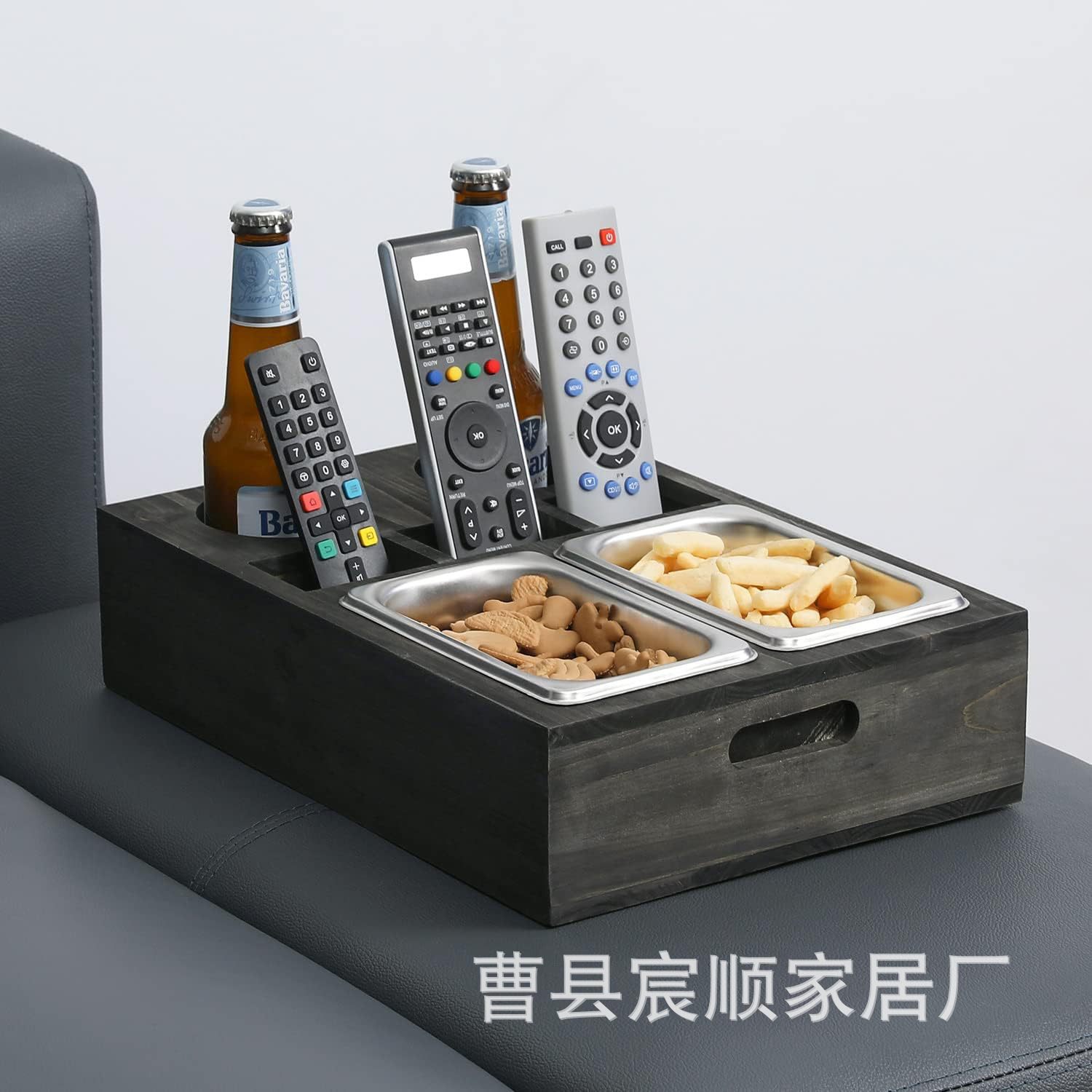 复古木制零食收纳盒桌面遥控器红酒整理盒手机杯架木质干果收纳盒