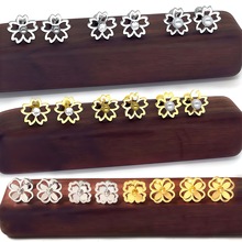 不锈钢清新甜美韩版四叶草花朵可爱拧螺丝耳骨钉耳环轻奢小众款女