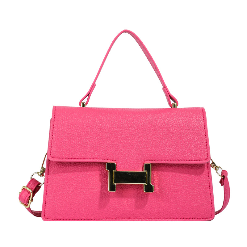 Bolso popular este año 2024 nueva textura bolso de mano cuadrado lichi patrón bolso de viaje de mujer mochila de hombro casual