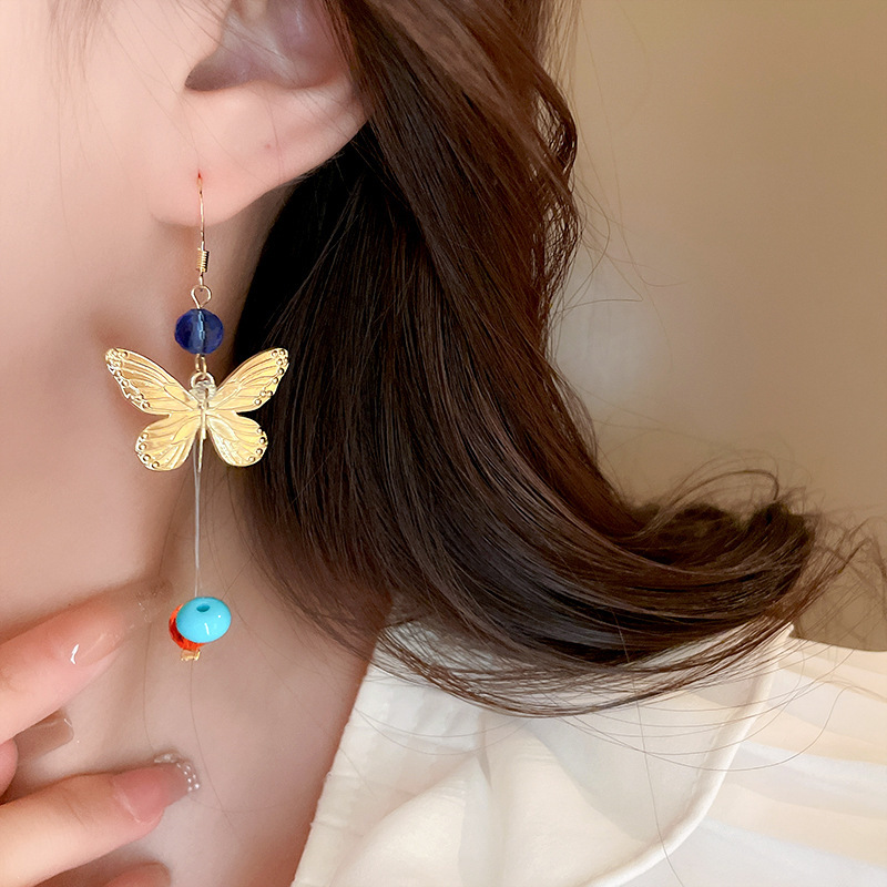 16g Weight Iron Ear Needle Material Drop Earrings Classification 1 Pair Quantity Beach, Date, Lawn Occasion Alloy Material Butterfly Pattern All Seasons Season Women's Gender Polished Finish Vacation, Sweet Style 1 Pair Vacation Sweet Butterfly Alloy Drop Earrings 8