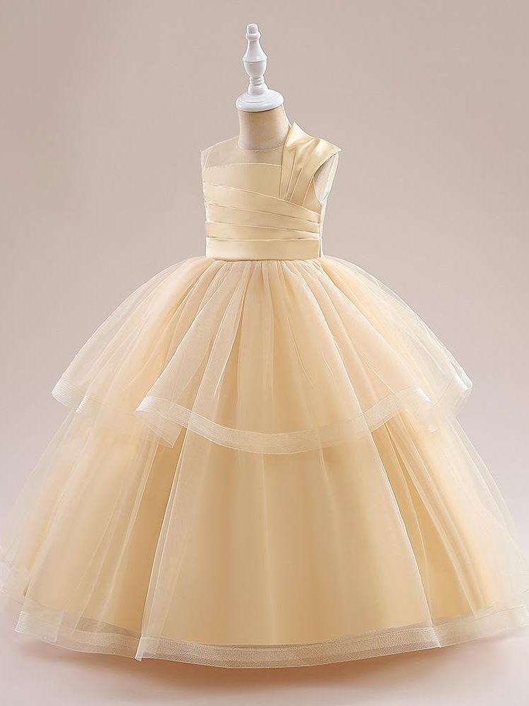 Vestidos formales para niñas de estilo europeo y americano, vestidos de boda para niñas, vestidos largos para presentaciones de piano, vestidos tutú de boda.
