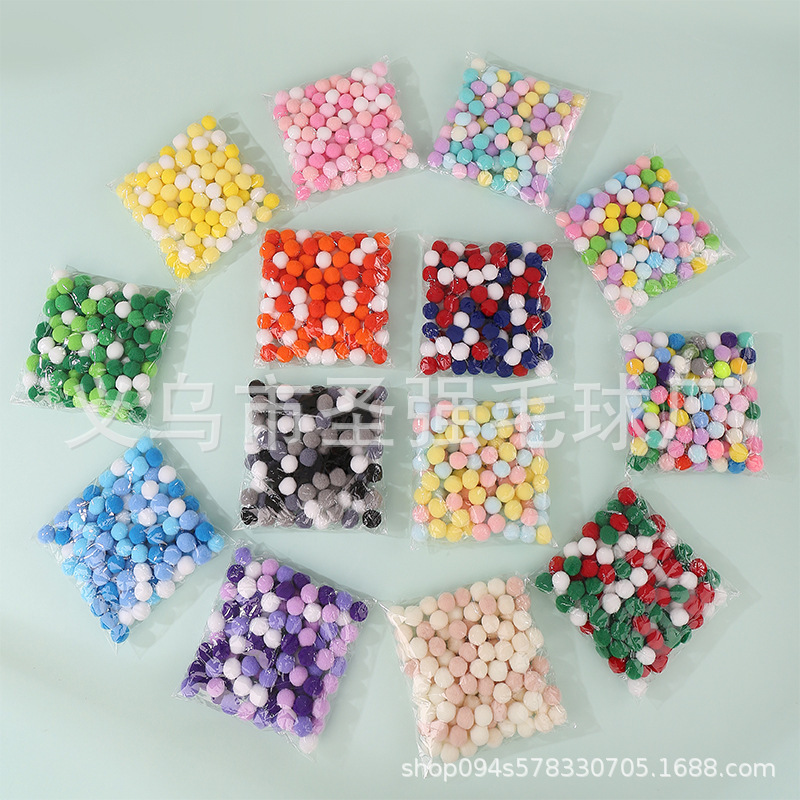 Mixed Colorful Hair Balls, 100 Pieces Per Pack, Polyester High-Elastic Small Hair Balls, DIY Kidsren's Educational Hair Balls, Painted Colorful Macarons