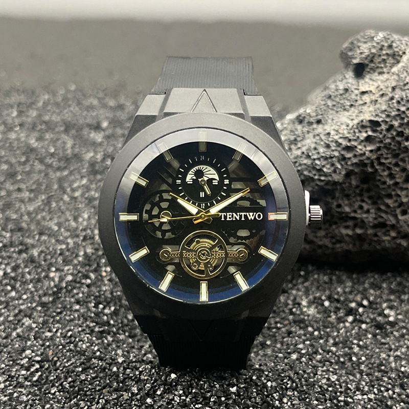 Men's Gender Casual Solid Color Buckle Quartz Watch Men's Watches