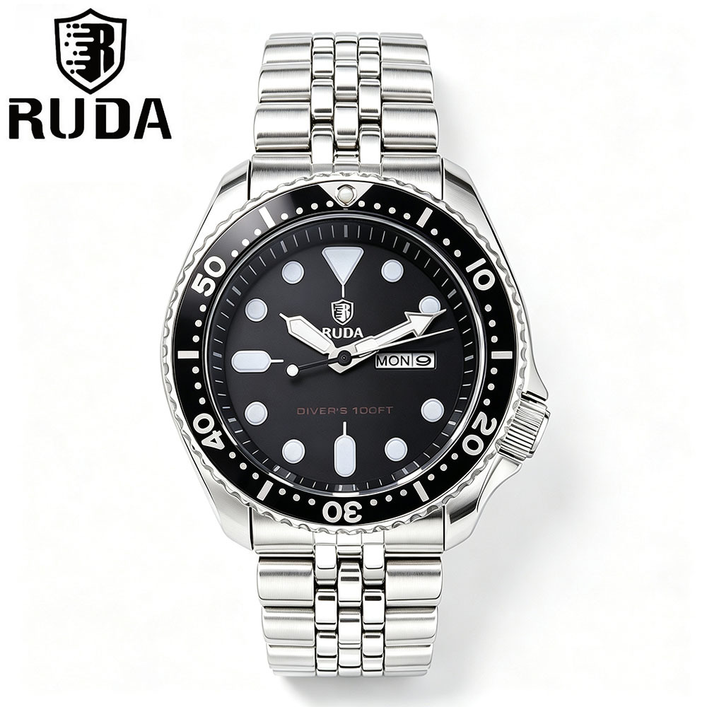 Ruda Men's Watch Genuine Fashion Calendar Waterproof Luminous Student Watch Cross-Border Trendy Steel Band Quartz Watch