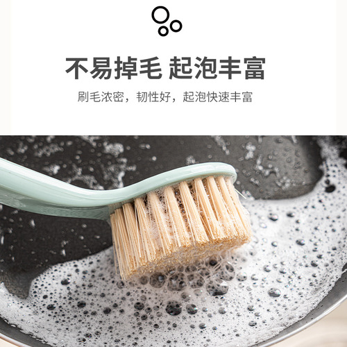 Pot brush long-handled pot brush can be hung kitchen pot brush stove top decontamination cleaning brush pot scrubber pot brush coated with rubber