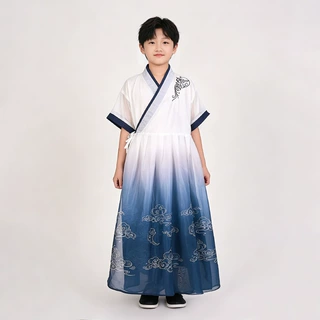 印花男童汉服来图来样包工包料小单快返贴牌OEM生产加工