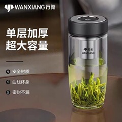 万象ガラスのコップの単層の厚い蓋付きの事務カップの男性のお茶のコップの家庭用の高温に耐えるコップ