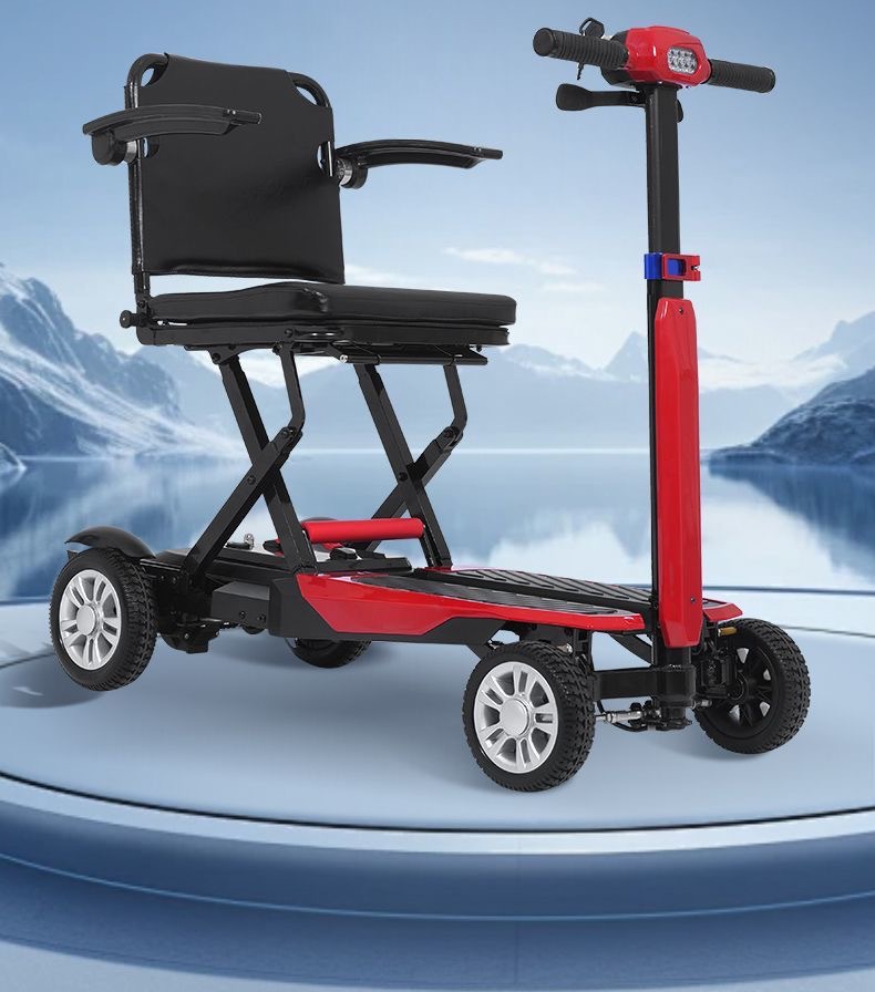 Yingkang Electric Four-Wheel Scooter for the Elderly Yk-001 Lightweight Foldable Portable Model with 10Ah Lithium Battery
