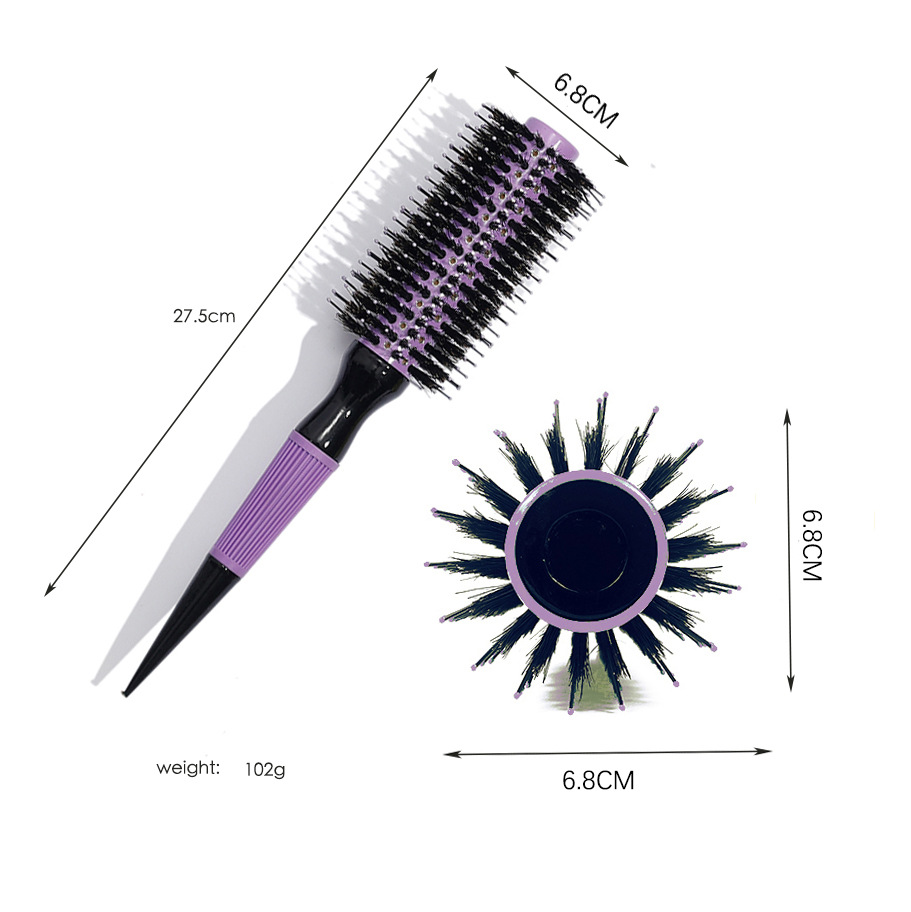 Tubo de aluminio de cerdas peine hogar curling peine venta al por mayor masaje peine del pelo peine de madera punta cola peine contraste color cojín de aire peine