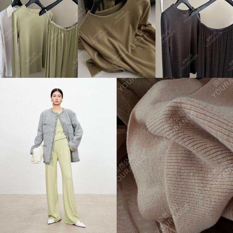 26 Early Spring Simple and Practical Fk Soft Skin-Friendly Acetate Wool Ribbed Loose Casual Knit Set