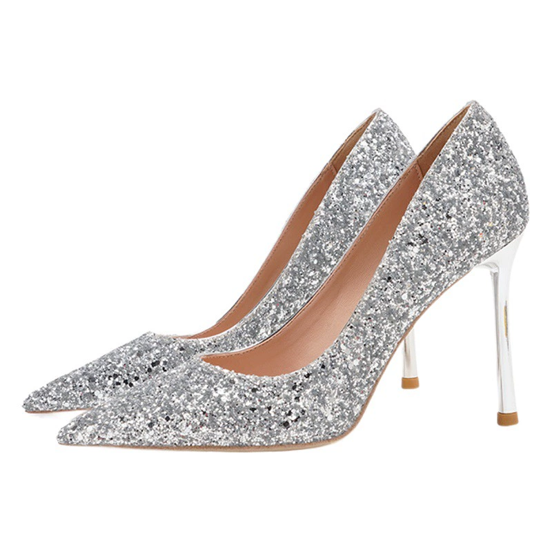 Свадебные туфли. Женские зимние свадебные туфли. Свадебное платье с блестками. Туфли с кристаллами. Новинка 2025 года. Высокие каблуки. Тонкие каблуки. Не тиснение ног.