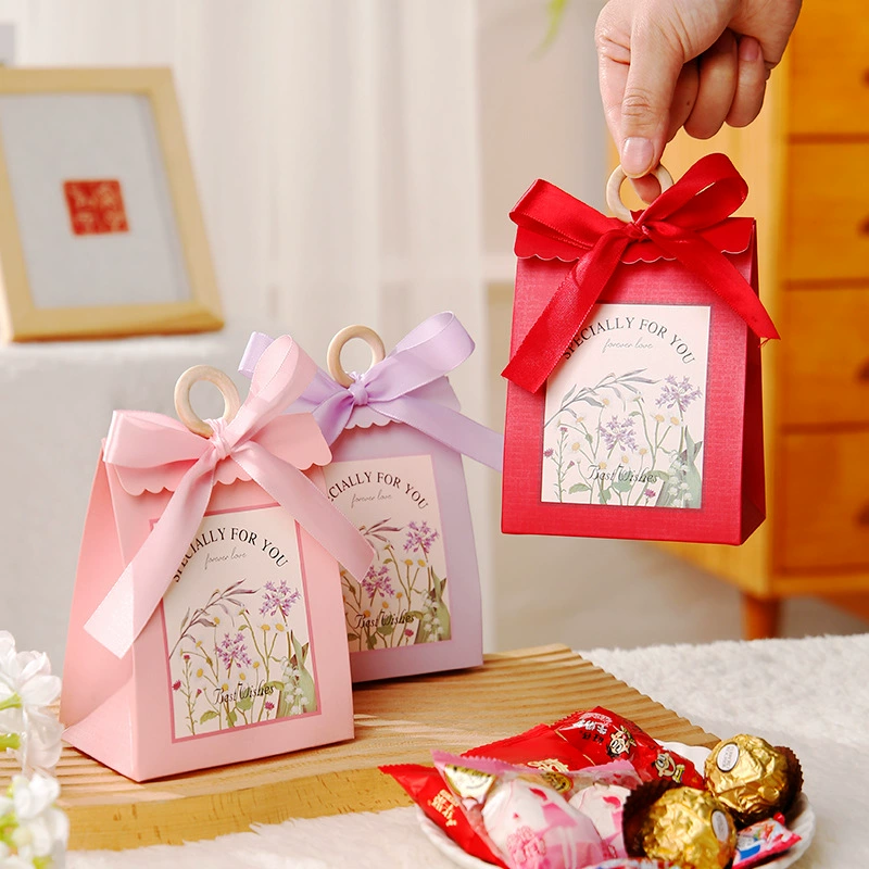 Свежая деревянная портативная легкая Роскошная сопутствующая Подарочная коробка для конфет Высококачественный свадебный стол для конфет Маленькая Подарочная коробка Коробка для упаковки конфет