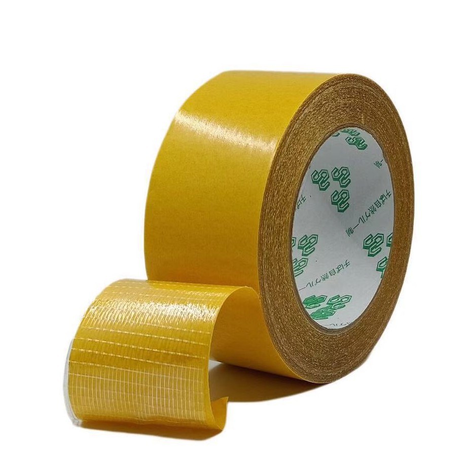 Cinta de fibra de vidrio piso fuerte pegamento piso cuero Super pegajoso Cruz malla de fibra cinta de malla de doble cara