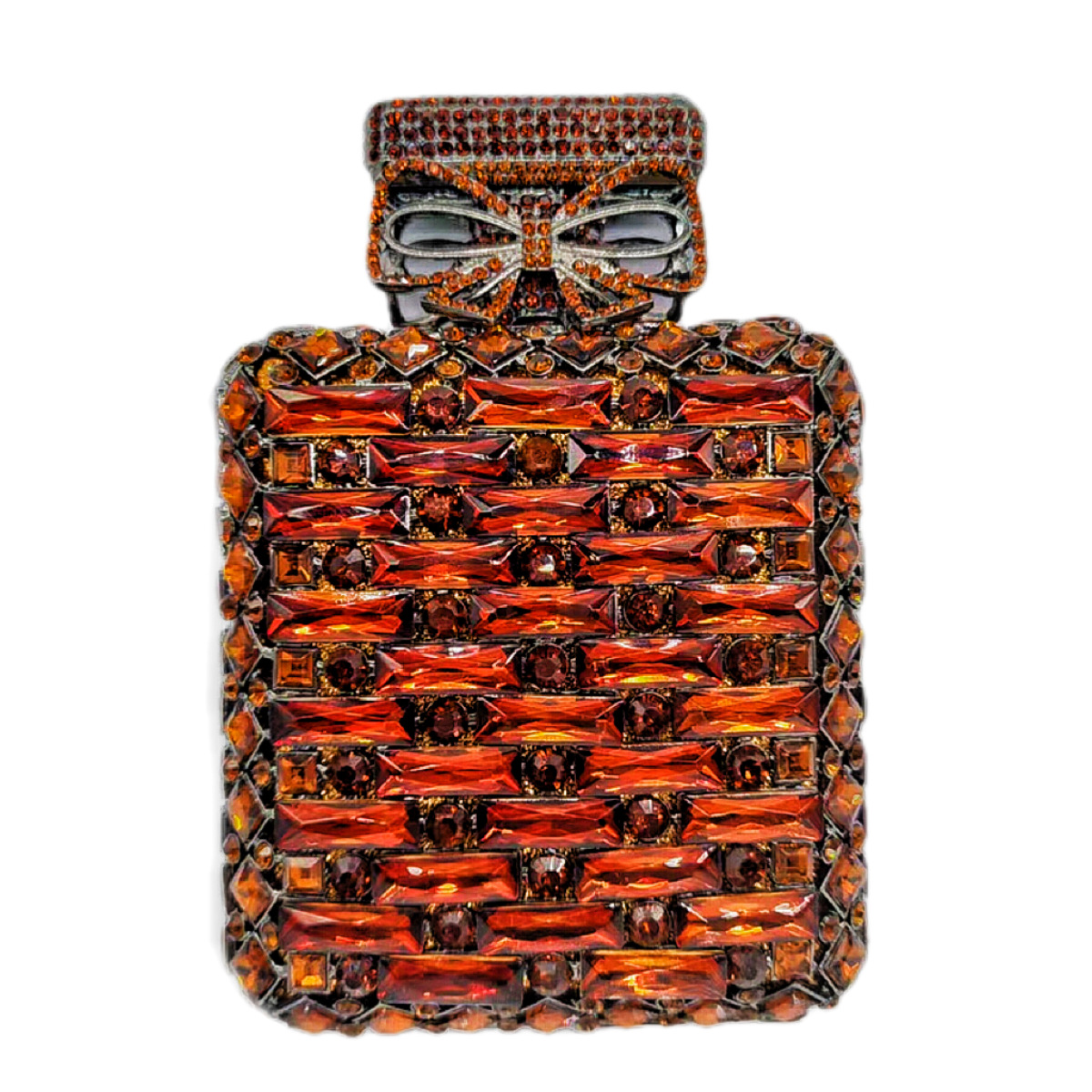 Transfronterizos nueva botella de perfume cuadrada con diamantes bolsas de cena europeas y americanas bolsas de mano de diamantes clutch nuevo oro blanco