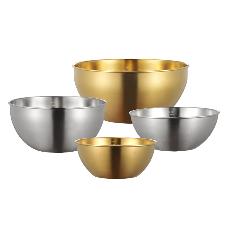 Lavaneta de acero inoxidable al por mayor, palangana para huevos de cocina doméstica, engrosamiento, palangana para mezclar 304, palangana para ensaladas, palangana para cocinar para hornear