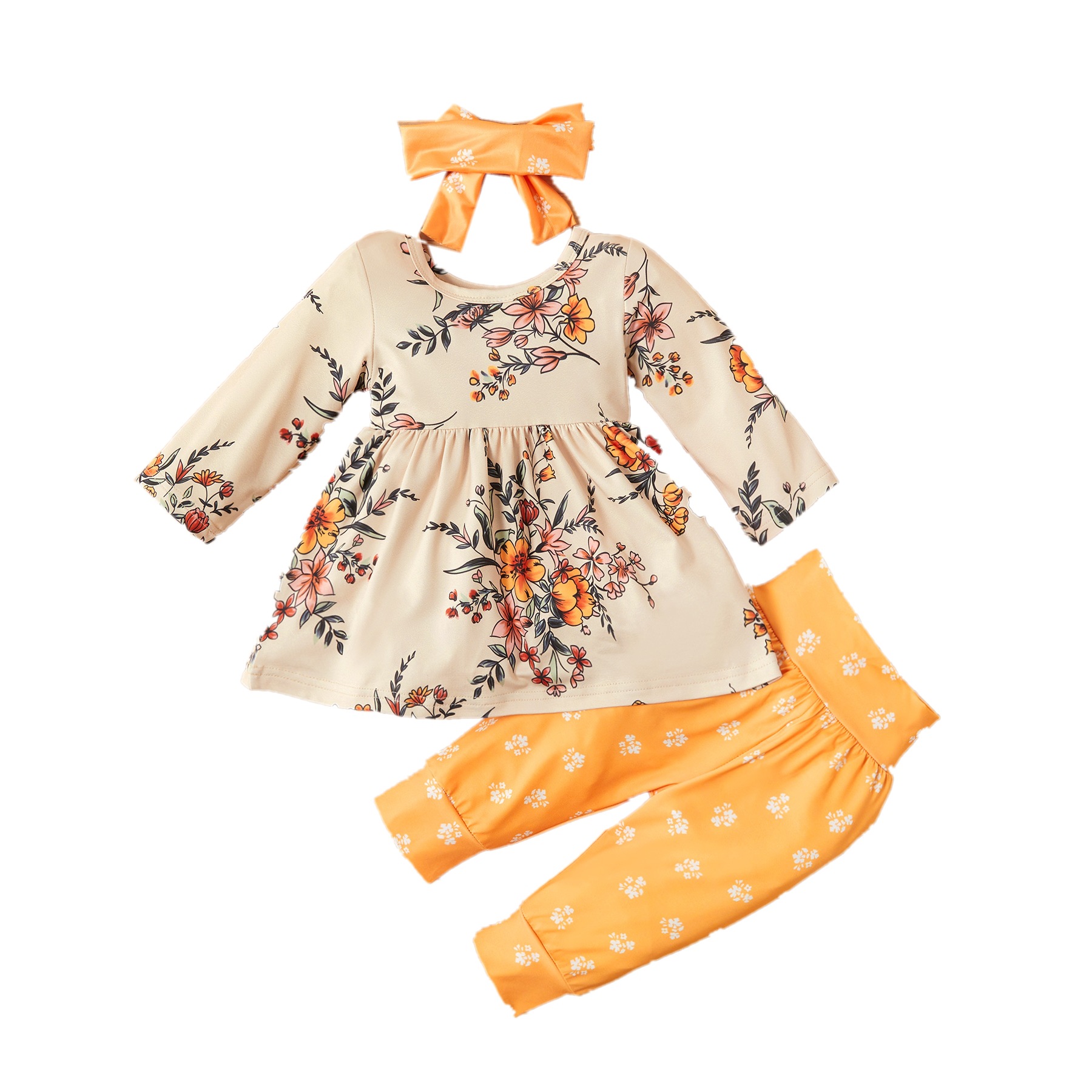 Mode Blume Baumwolle Baby Kleidung Sets display picture 4