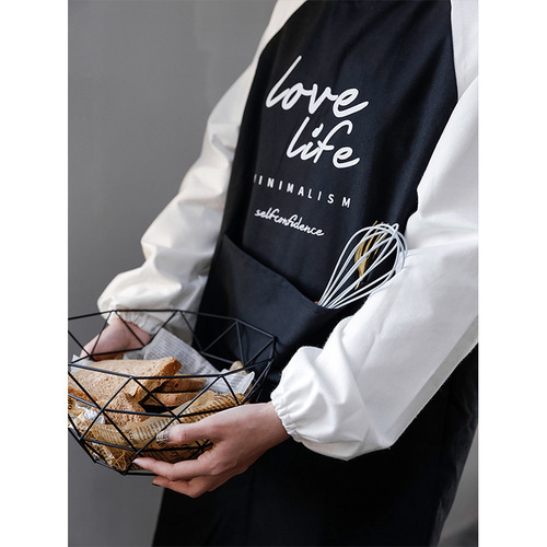 Minimalist Style New Kitchen Household Full Body Apron, Hotel Milk Tea Shop Solid Color Long Sleeve Apron, Foreign Trade Wholesale