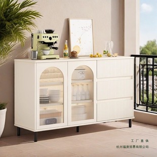 Sideboard Against the Wall Integrated Cream Style Home Side Cabinet Storage Cabinet French Living Room Storage Cabinet Storage Cabinet Bucket Cabinet