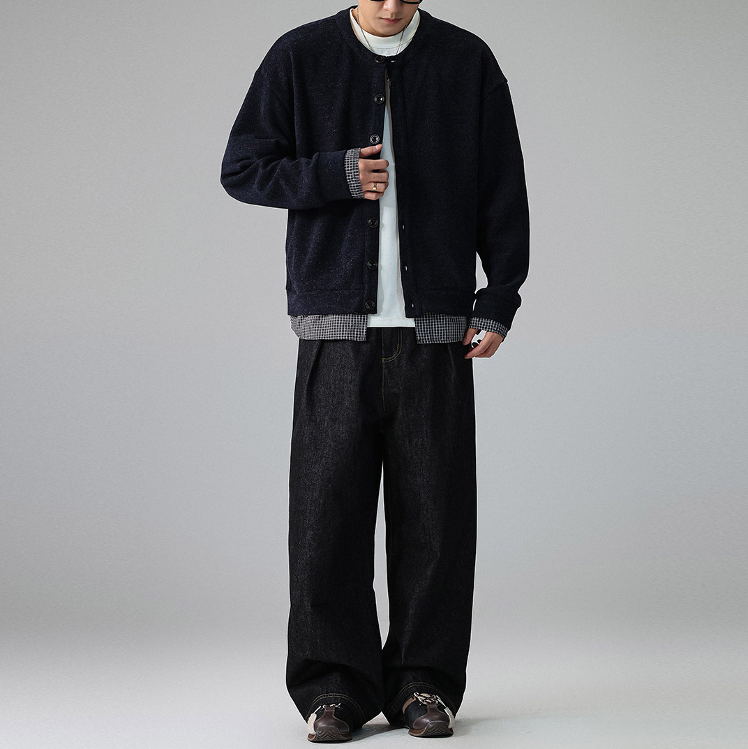 Explosiones transfronterizas de tamaño grande falso de dos piezas camisas de punto suéter cardigán hombre chaqueta vieja fábrica de viento al por mayor