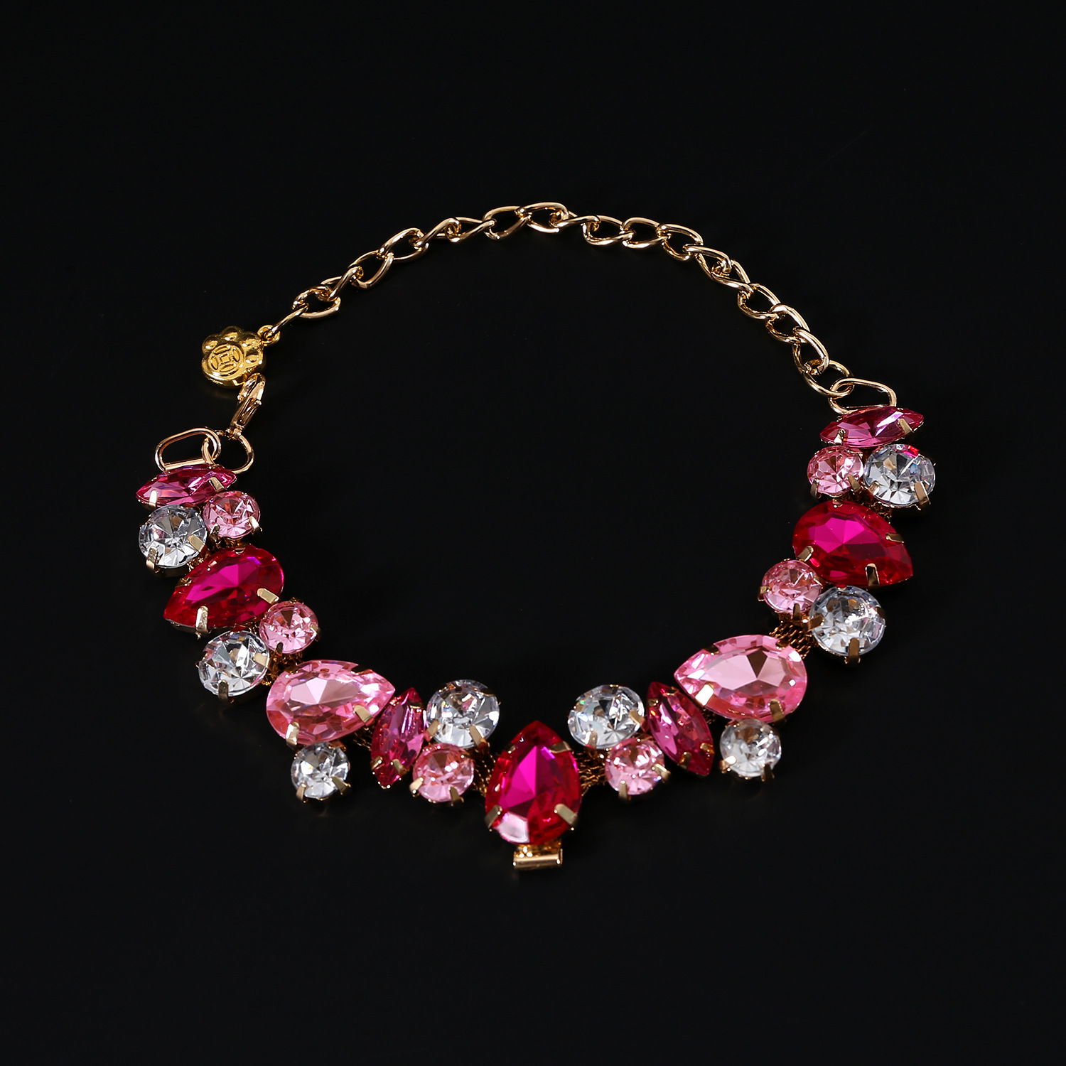 Collar de cadena de cristal para mascotas gatos perros diamante princesa gota de agua collar de boda de metal collar de mascotas