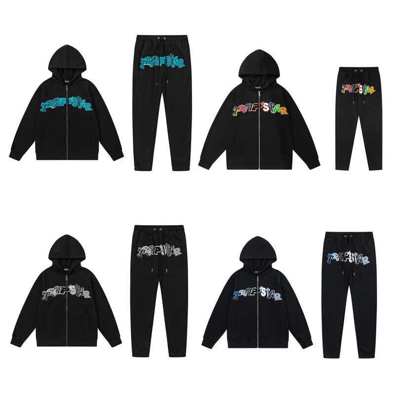 Trapstar Tiger Head Towel Embroidery Trendy Unisex Loose Casual Fleece Zip-Up Jacket and Sweatpants Set Trapstar Tiger Head Towel Embroidery Trendy Unisex Loose Casual Fleece Zip-Up Jacket and Sweatpants Set