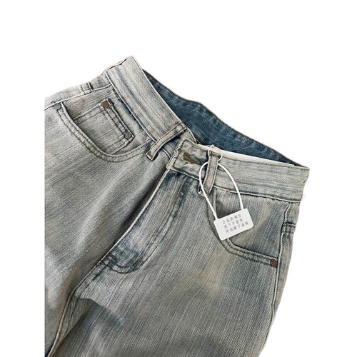 Women's Spring High-Waisted Slim Straight Leg Trousers Loose Wide Leg Long Pants, American Retro Style Striped Jeans for Plus Size