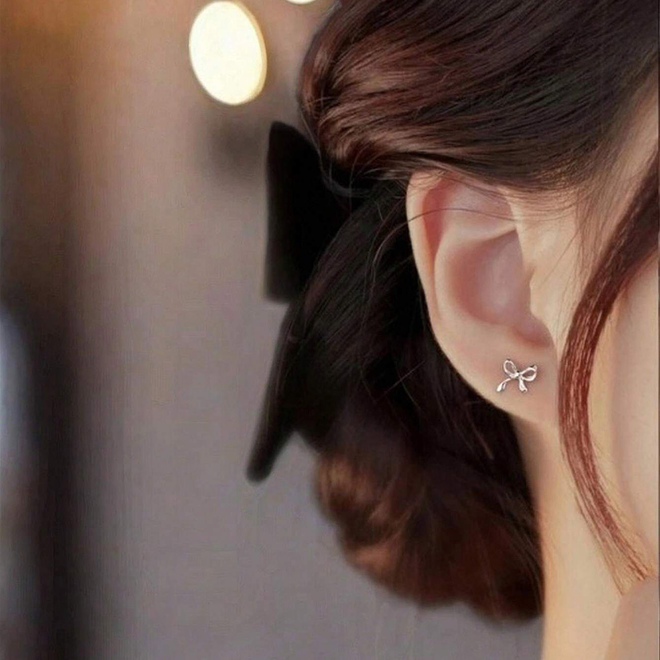 fresh cute elegant earrings with bow