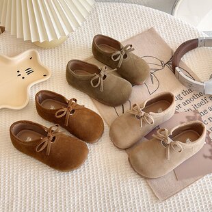 Girl's Leather Shoes 2025 Spring and Autumn New Children's Shoes Retro Little Girl's Princess Shoes All-match Soft-soled Baby Shoes