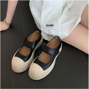 Su Yinyin's Same Style Cute Mary Jane Platform Canvas White Shoes Thick-Soled Women's Summer Fashion Shoes