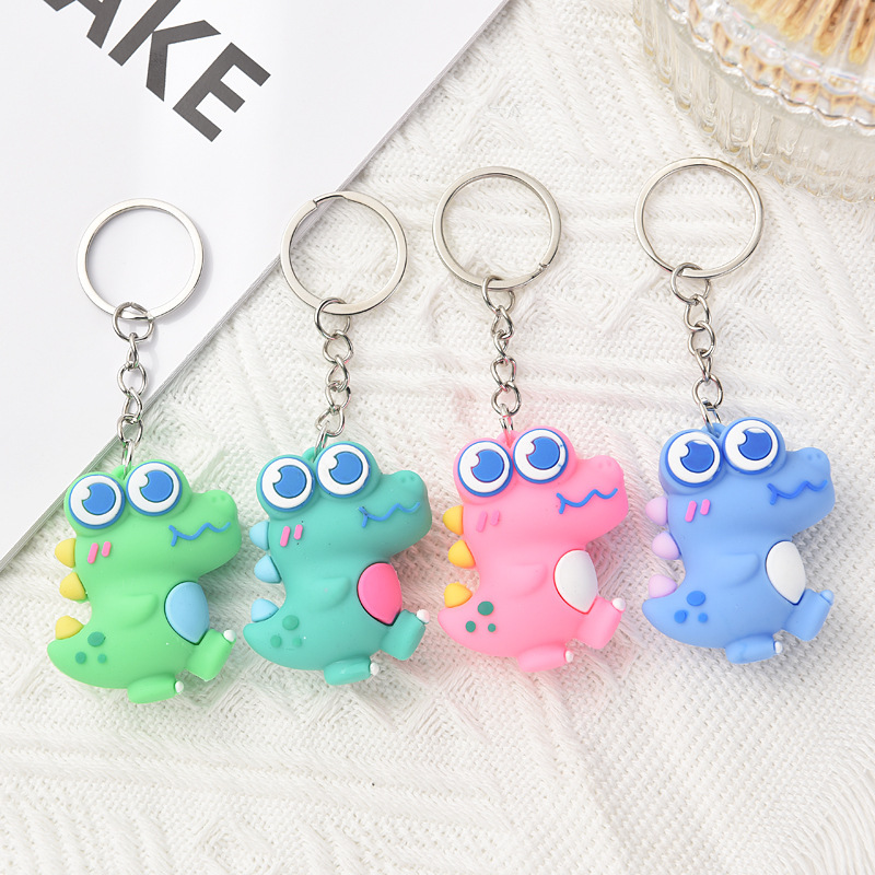 Cartoon Internet Celebrity Dinosaur Keychain Girls Schoolbag Doll Pendant Couple Exquisite Car Key Chain Pendant Bear