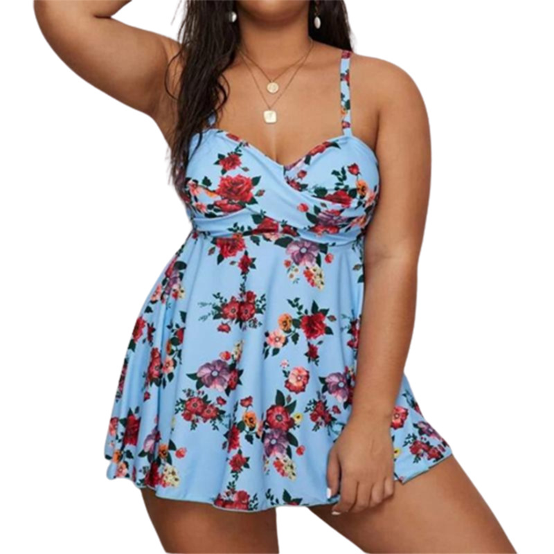 Women's Flower 2 Pieces Set Plus Size Swimwear Swimwear display picture 5