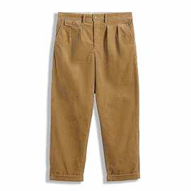 定制男装美式经典 Relaxed Fit Corduroy 灯芯绒双摺直筒休闲裤男